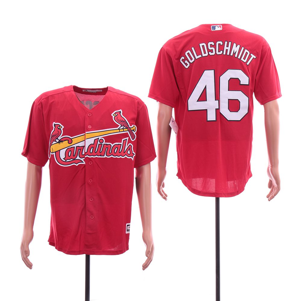 Men St.Louis Cardinals #46 Goloschmidt Red Game MLB Jerseys